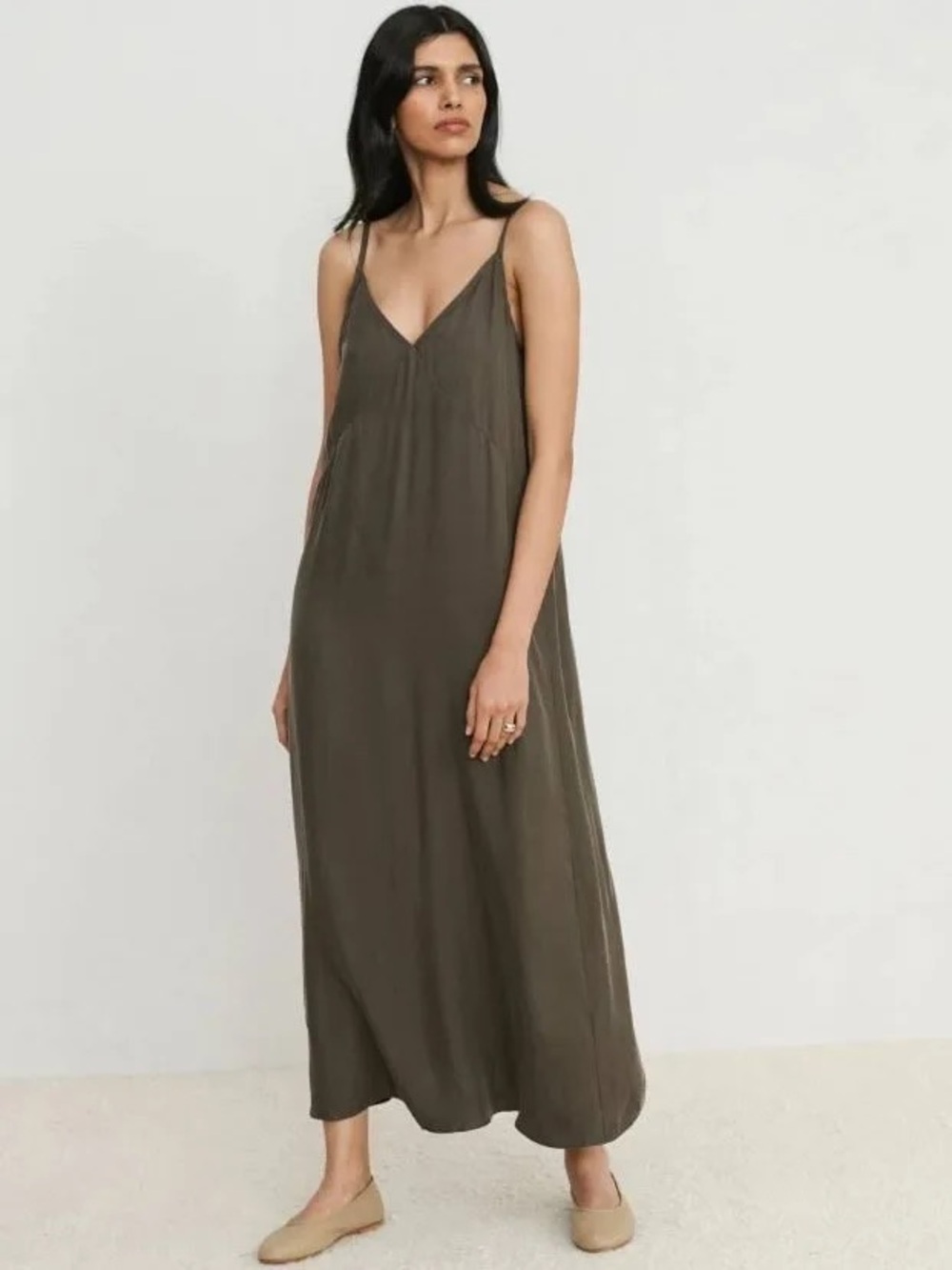Jenni Kayne Rio Slip Dress Size S Moss Cupro Viscose Maxi